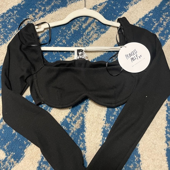 Princess Polly black becca top - Picture 2 of 3